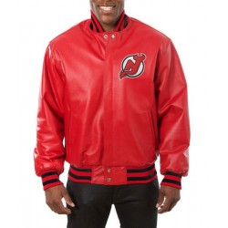 New Jersey Devils Varsity Leather Jacket